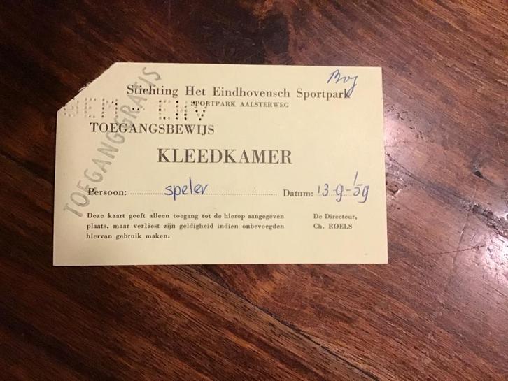 Voetbal toegangskaartje speler EVV Eindhoven DHC 13.09.1959, Verzamelen, Sportartikelen en Voetbal, Gebruikt, Spelerskaart, Overige binnenlandse clubs