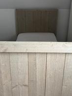 Steigerhouten  bed 90 x 200 incl lattenbodem greywash, Ophalen, Verstelbaar, 90 cm, Eenpersoons