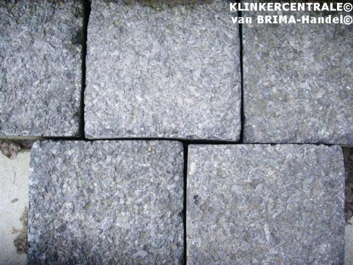 1.000m2 zwart-antraciet koperslaktegels/keien 20x20cm, Tuin en Terras, Tegels en Klinkers, Gebruikt, Overige typen, Natuursteen