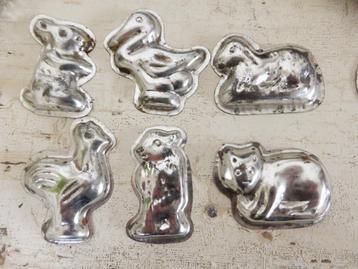 Lot van 6 kleine oude dieren chocolademallen chocolade mall beschikbaar voor biedingen