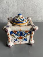 Antieke Franse handbeschilderde inktpot, Antiek en Kunst, Curiosa en Brocante, Verzenden