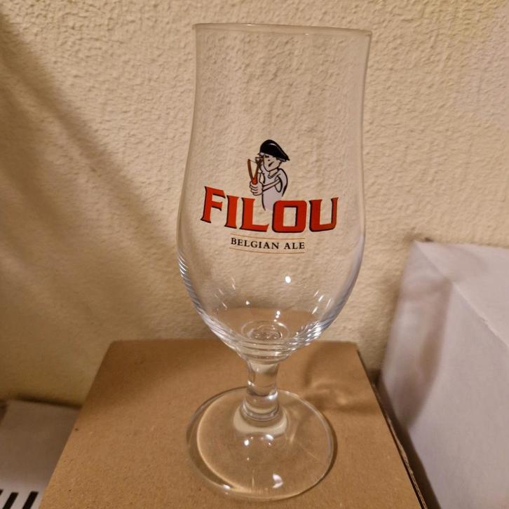 Filou Bierglas - Belgisch Speciaalbier, Verzamelen, Biermerken, Zo goed als nieuw, Glas of Glazen, Overige merken, Ophalen of Verzenden