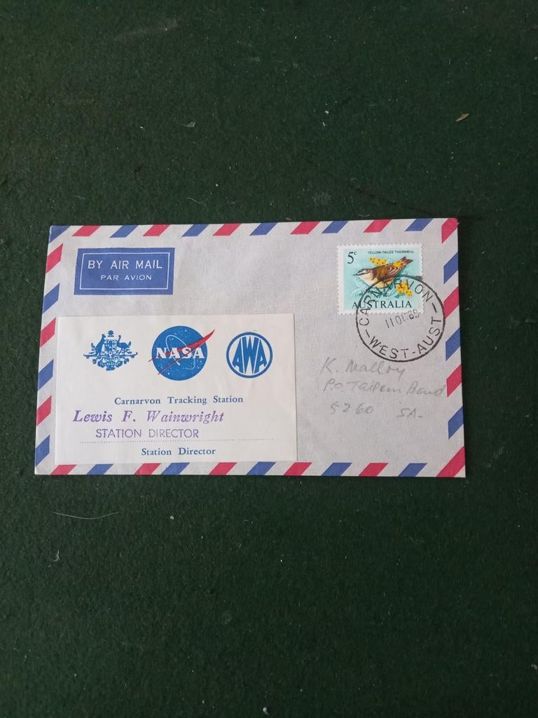 Vintage NASA Envelop met Australische Postzegel, Postzegels en Munten, Ophalen of Verzenden, Envelop