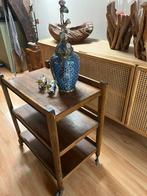 Mid century serveerwagen, Huis en Inrichting, Tafels | Sidetables, Ophalen, Zo goed als nieuw, 25 tot 50 cm, Rechthoekig