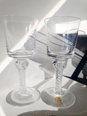 Set van 2 grote kristallen slingerglazen, Royal Leerdam beschikbaar voor biedingen