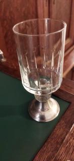 Kristallen glas op zilveren voet, Antiek en Kunst, Ophalen of Verzenden