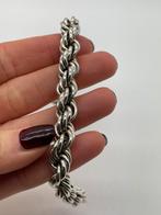 B477 Prachtige massief zilveren rope armband, Ophalen of Verzenden, X, Zilver, Zilver