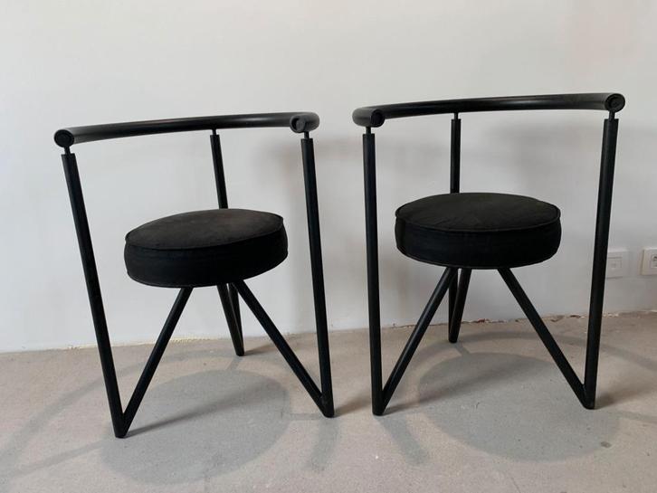 Twee Philippe Starck Miss Dorn stoelen, Huis en Inrichting, Stoelen, Gebruikt, Twee, Metaal, Stof, Verzenden