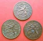 3 x Curaçao 2½ cents, 1944 - 1948, Ophalen of Verzenden, Koningin Wilhelmina, Overige waardes, Setje