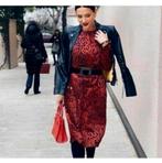 Zara gevlekte rode jurk dierenprint luipaard print Nieuw XL, Maat 46/48 (XL) of groter, Nieuw, Ophalen of Verzenden, H