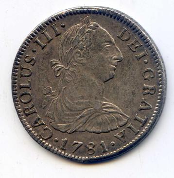 Mexico 2 Reales 1781 Mo FF in PR (XF) !  beschikbaar voor biedingen