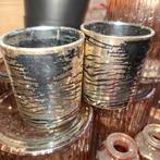 2 ptmd waxinelichtje houder goud zwart, Huis en Inrichting, Woonaccessoires | Kandelaars en Kaarsen, Ophalen, Zwart, Metaal, Minder dan 25 cm