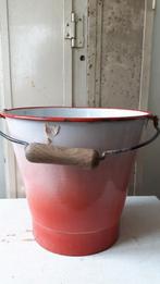 Oranje emaile emmer, Ophalen of Verzenden