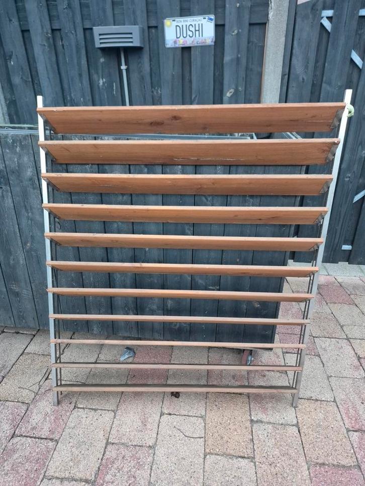 Douglas/RVS Shutter Ramen - Overkapping, Tuin en Terras, Schuttingen, Gebruikt, Hout, 1 tot 2 meter, Minder dan 3 meter, Ophalen