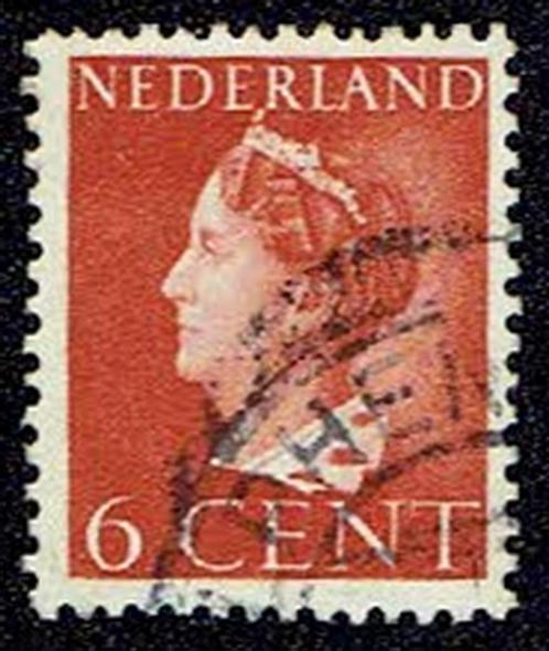 Nederland 1947, Koningin Wilhelmina, 6 cent, met watermerk., Postzegels en Munten, Postzegels | Nederland, Gestempeld, Na 1940