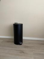Zwarte prullenbak, Huis en Inrichting, Ophalen, Gebruikt, Met pedaal, 50 tot 75 cm