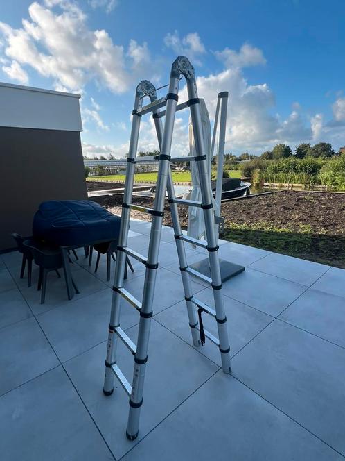 Herzberg uitschuifladder, Doe-het-zelf en Verbouw, Ladders en Trappen, Zo goed als nieuw, 4 meter of meer, Ophalen