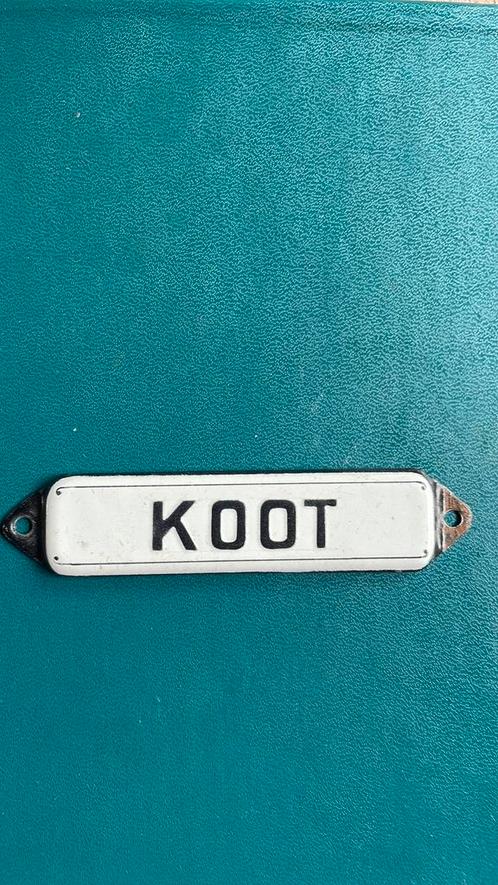 Antiek emaille naambordje, Verzamelen, Merken en Reclamevoorwerpen, Zo goed als nieuw, Reclamebord, Ophalen of Verzenden