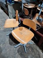 Vintage Houten Draaistoel zeer stevig, Ophalen, Gebruikt, Bruin, Vintage