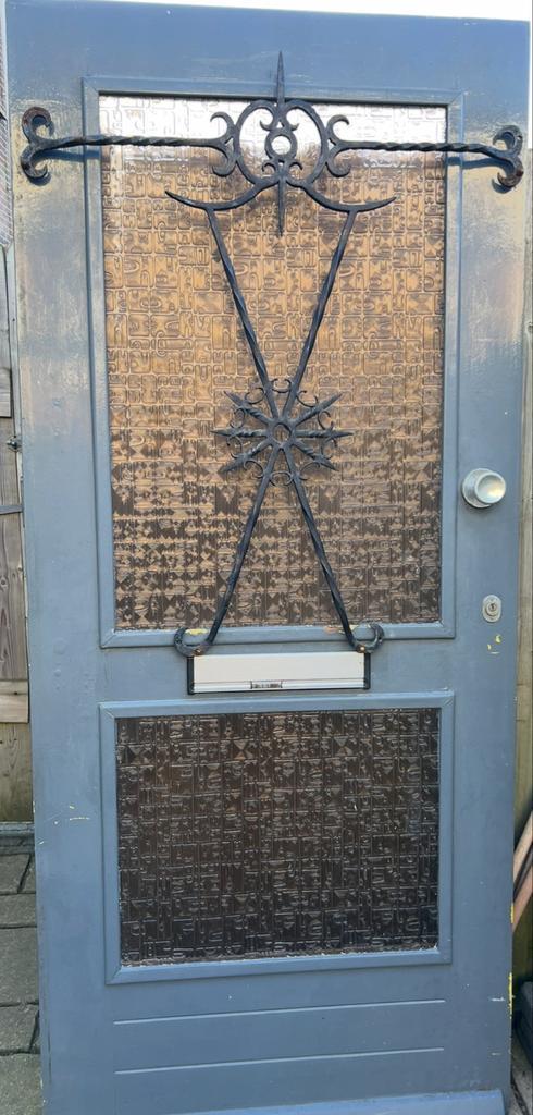 Oude grote ijzeren raam deurroster, Antiek en Kunst, Curiosa en Brocante, Ophalen of Verzenden