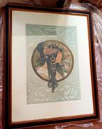 Prachtige  lijst met afbeelding van mucha br.82cm h.1.09, Huis en Inrichting, Ophalen of Verzenden, Zo goed als nieuw, 75 tot 100 cm