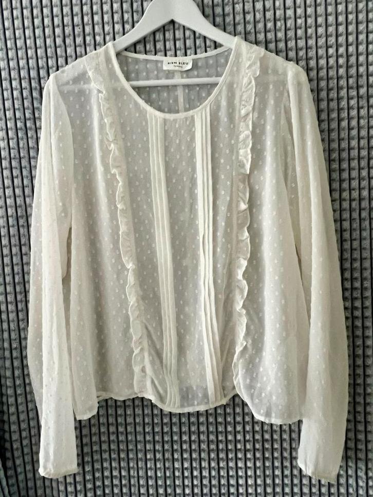 BIEN BLUE Gebroken Wit Blouse, Kleding | Dames, Blouses en Tunieken, Zo goed als nieuw, Maat 46/48 (XL) of groter, Wit, Ophalen of Verzenden