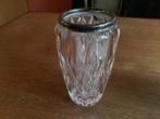 Loodkristal vaas met zilverkleurige rand, Ophalen of Verzenden