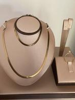 Vergulde vintageset ketting armband ring met echte parel, Ophalen of Verzenden, Nieuw, Goud, Overige materialen