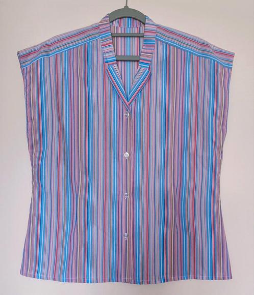 Vintage kleurrijk gestreept boxyfit bloesje, Kleding | Dames, Blouses en Tunieken, Zo goed als nieuw, Maat 38/40 (M), Overige kleuren