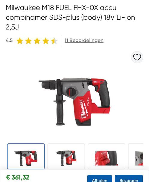 Milwaukee + asseciores, Doe-het-zelf en Verbouw, Gereedschap | Boormachines, Boormachine, 600 watt of meer, Ophalen of Verzenden