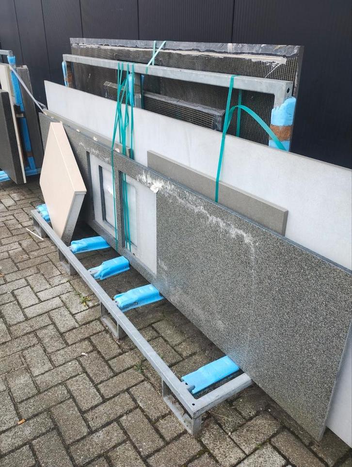 Diverse natuurstenen bladen met schade, Doe-het-zelf en Verbouw, Sanitair, Ophalen