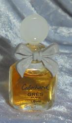 Volle parfum mini - Gres Cabochard grijze strik, Ophalen of Verzenden, Miniatuur, Zo goed als nieuw, Gevuld