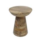 Industrieel Ronde Bijzettafel Kruk Mango Hout Koffietafel, Huis en Inrichting, 45 tot 60 cm, Minder dan 55 cm, Info@dehanzeherten.nl
