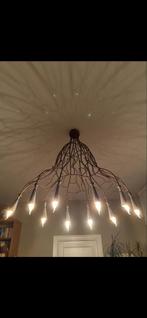 Unieke kroonluchter met metalen frame, Ophalen, Hoogte 105 cm, breedte 117 cm x 71 cm ovaal, Gebruikt, Metaal