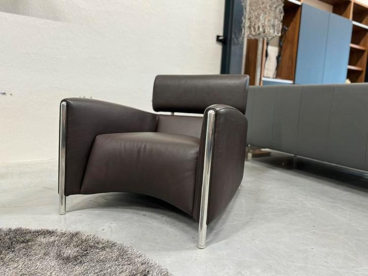 Leolux Oblomov fauteuil bruin leer Design stoel Tamtam, Huis en Inrichting, Fauteuils, Nieuw, Leer, 50 tot 75 cm, 75 tot 100 cm
