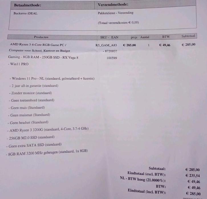 RGB GAME PC OA FORTNITE ROBLOX MINECRAFT, Computers en Software, Desktop Pc's, Nieuw, 3 tot 4 Ghz, SSD, 8 GB, Met videokaart, Gaming