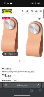 Set van 2 IKEA ÖSTERNÄS leren lusgrepen – leer met RVS, Ophalen of Verzenden, Gebruikt