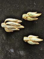 ZEER MOOIE VERGULDE BROCHE MET OORBELLEN, Overige materialen, 4 tot 7 cm, Ophalen of Verzenden, Zo goed als nieuw