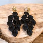 Elegante oorbellen met zwarte blaadjes, Sieraden, Tassen en Uiterlijk, Oorbellen, Overige materialen, Hangers, Zwart, Nieuw