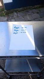 Rvs trolley, Huis en Inrichting, Tafels | Sidetables, Ophalen, Gebruikt, 50 tot 100 cm, 25 tot 50 cm