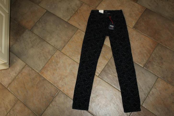 Angels cici 3432 grijs/zwart stretch velvet broek mt 36/S, Kleding | Dames, Broeken en Pantalons, Nieuw, Maat 36 (S), Overige kleuren