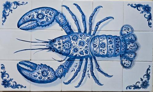 Handbeschilderde Tegeltableaus op authentieke Friese witjes, Doe-het-zelf en Verbouw, Tegels, Nieuw, Wandtegels, Keramiek, 40 tot 60 cm