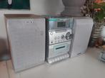 stereotoren cassette radio cd met speakers , grijs en hout, Audio, Tv en Foto, Stereo-sets, Ophalen, Gebruikt, Microset, Sony
