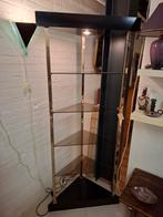 Vintage hoekkast hollywood regency kast messing wandmeubel, Huis en Inrichting, Kasten | Vitrinekasten, Met plank(en), .., 50 tot 100 cm