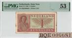 Zeldzame BQE-serie biljet 1 gulden Juliana, 1949 | PMG, Postzegels en Munten, Ophalen of Verzenden