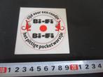 sticker tijd voor een rondje BI-FI het pittige pocketworstje, Verzamelen, Stickers, Ophalen, Zo goed als nieuw