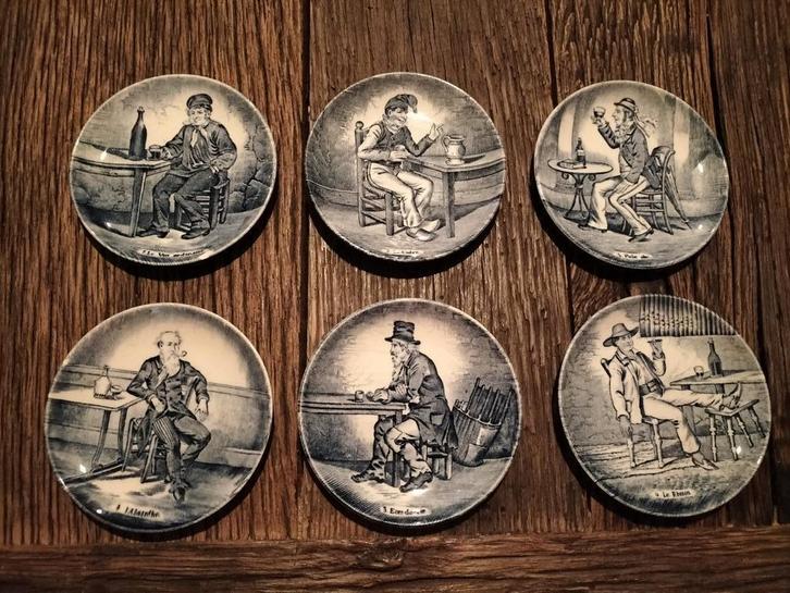 6 x vintage Royal Sphinx by Boch Delfts boterbordjes, Antiek en Kunst, Antiek | Keramiek en Aardewerk, Ophalen of Verzenden
