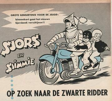 Retro reclame 1960 Sjors en Sjimmie de zwarte ridder beschikbaar voor biedingen
