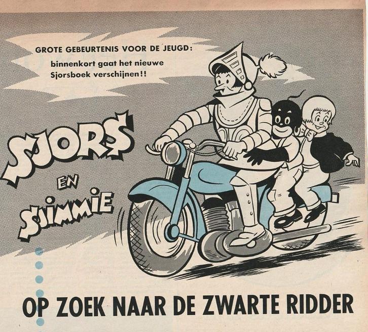 Retro reclame 1960 Sjors en Sjimmie de zwarte ridder, Verzamelen, Retro, Overige typen, Verzenden
