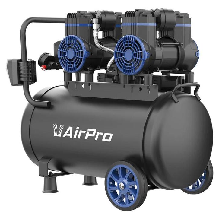 Compressor Olievrij 2x1.8pk 40L Tank 230V, Doe-het-zelf en Verbouw, Compressors, Zo goed als nieuw, 100 liter of meer, Olievrij